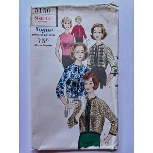 Vogue Vintage 60s Sewing Pattern 5150 Jacket and Blouse Size 14 Bust 34